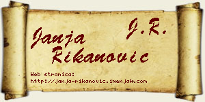 Janja Rikanović vizit kartica